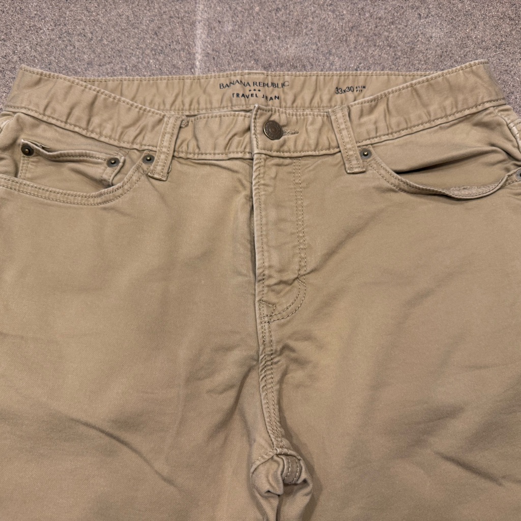 Banana Republic Tan Travel Jean 33x30 Slim Fit